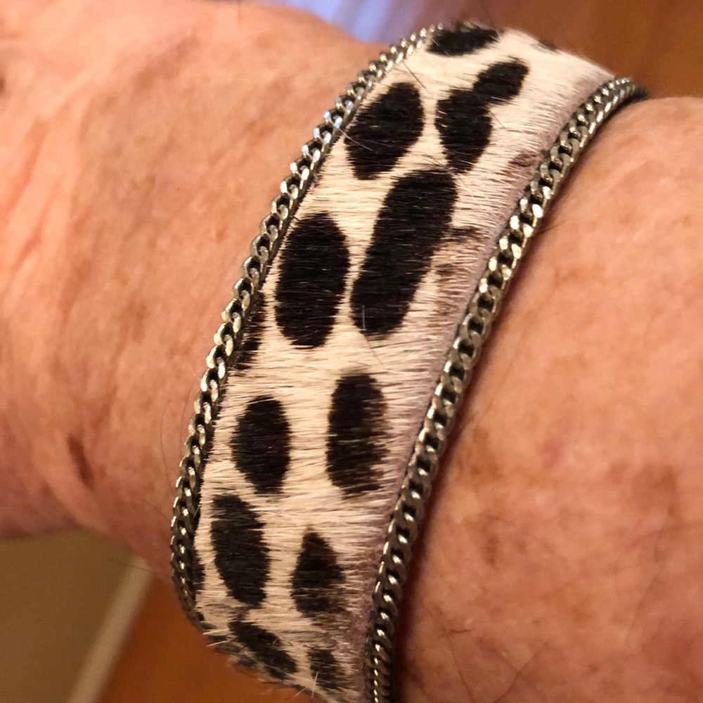 Hair on hide bracelet